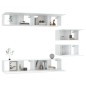 vidaXL Set di Mobili Porta TV 6 pz Bianco in Legno Multistrato vidaXL Set di Mobili Porta TV 6 pz Bianco in Legno Multistrato