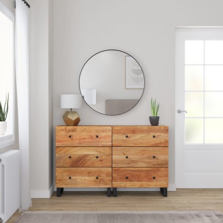 vidaXL Credenze 2pz 60x33x75 cm in Legno Massello di Acacia 