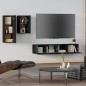 vidaXL Set Mobili Porta TV 4 pz Nero in Legno Multistrato vidaXL Set Mobili Porta TV 4 pz Nero in Legno Multistrato