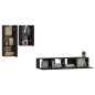 vidaXL Set Mobili Porta TV 4 pz Nero in Legno Multistrato vidaXL Set Mobili Porta TV 4 pz Nero in Legno Multistrato