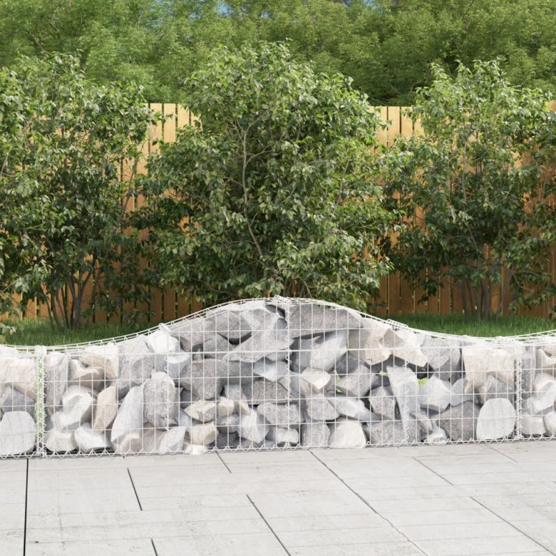 vidaXL Cesti Gabbioni ad Arco 9 pz 200x30x40/60 cm Ferro Zincato vidaXL Cesti Gabbioni ad Arco 9 pz 200x30x40/60 cm Ferro Zincato