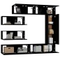 vidaXL Set di Mobili Porta TV 7 pz Nero in Legno Multistrato vidaXL Set di Mobili Porta TV 7 pz Nero in Legno Multistrato