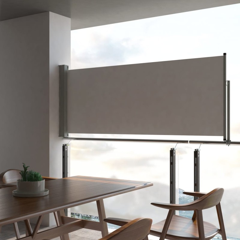 Tenda da Sole Laterale Retrattile 100 x 300 cm Grigia Tenda da Sole Laterale Retrattile 100 x 300 cm Grigia