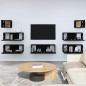 vidaXL Set di Mobili Porta TV 7 pz Nero in Legno Multistrato vidaXL Set di Mobili Porta TV 7 pz Nero in Legno Multistrato