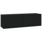 vidaXL Set di Mobili Porta TV 7 pz Nero in Legno Multistrato vidaXL Set di Mobili Porta TV 7 pz Nero in Legno Multistrato