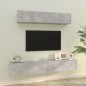 vidaXL Set di Mobili Porta TV 4 pz Grigio Cemento in Legno Multistrato vidaXL Set di Mobili Porta TV 4 pz Grigio Cemento in Legno Multistrato