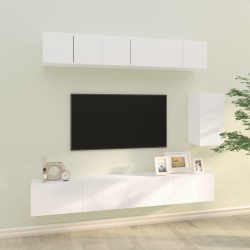 vidaXL Set di Mobili Porta TV 6 pz Bianco in Legno Multistrato