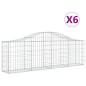vidaXL Cesti Gabbioni ad Arco 6 pz 200x30x60/80 cm Ferro Zincato