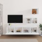 vidaXL Set di Mobili Porta TV 4 pz Bianco in Legno Multistrato vidaXL Set di Mobili Porta TV 4 pz Bianco in Legno Multistrato