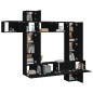 vidaXL Set di Mobili Porta TV 9 pz Nero in Legno Multistrato vidaXL Set di Mobili Porta TV 9 pz Nero in Legno Multistrato