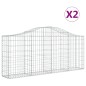 vidaXL Cesti Gabbioni ad Arco 2 pz 200x30x80/100 cm Ferro Zincato vidaXL Cesti Gabbioni ad Arco 2 pz 200x30x80/100 cm Ferro Zincato