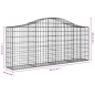vidaXL Cesti Gabbioni ad Arco 2 pz 200x30x80/100 cm Ferro Zincato vidaXL Cesti Gabbioni ad Arco 2 pz 200x30x80/100 cm Ferro Zincato