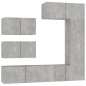 vidaXL Set di Mobili Porta TV 6 pz Grigio Cemento in Legno Multistrato vidaXL Set di Mobili Porta TV 6 pz Grigio Cemento in Legno Multistrato