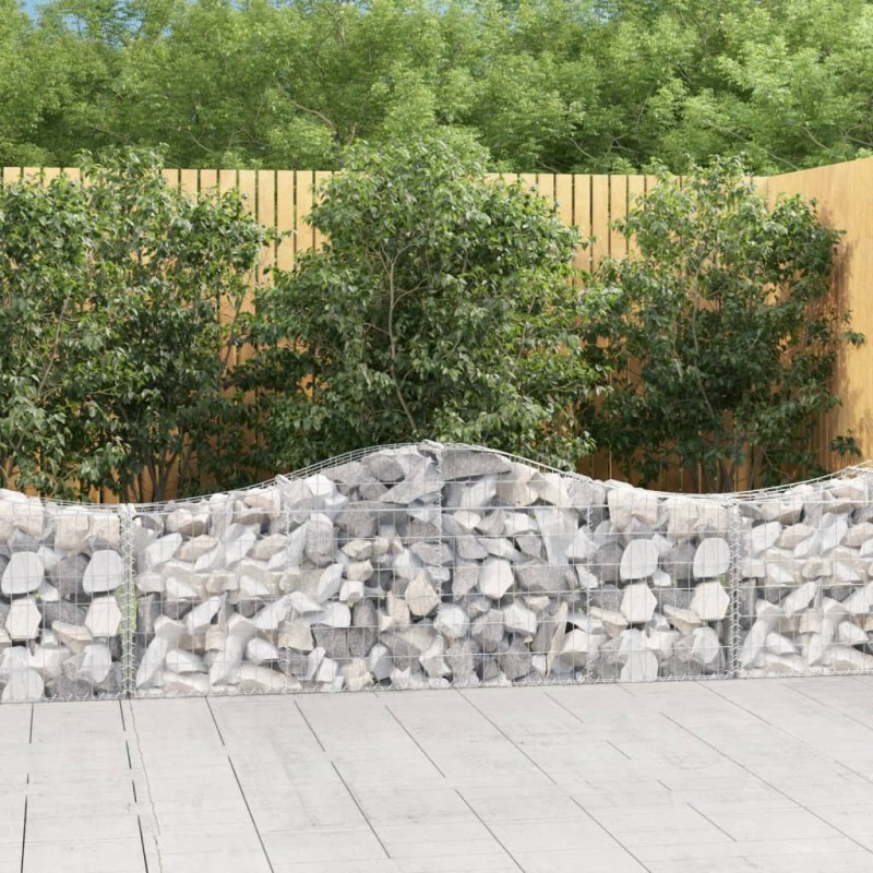 vidaXL Cesti Gabbioni ad Arco 30 pz 200x30x60/80 cm Ferro Zincato vidaXL Cesti Gabbioni ad Arco 30 pz 200x30x60/80 cm Ferro Zincato