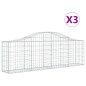 vidaXL Cesti Gabbioni ad Arco 3 pz 200x30x60/80 cm Ferro Zincato vidaXL Cesti Gabbioni ad Arco 3 pz 200x30x60/80 cm Ferro Zincato
