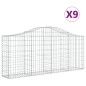 vidaXL Cesti Gabbioni ad Arco 9 pz 200x30x80/100 cm Ferro Zincato vidaXL Cesti Gabbioni ad Arco 9 pz 200x30x80/100 cm Ferro Zincato
