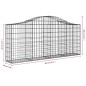 vidaXL Cesti Gabbioni ad Arco 9 pz 200x30x80/100 cm Ferro Zincato vidaXL Cesti Gabbioni ad Arco 9 pz 200x30x80/100 cm Ferro Zincato