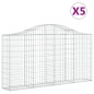 vidaXL Cesti Gabbioni ad Arco 5 pz 200x30x100/120 cm Ferro Zincato vidaXL Cesti Gabbioni ad Arco 5 pz 200x30x100/120 cm Ferro Zincato