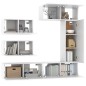 vidaXL Set di Mobili Porta TV 6 pz Bianco in Legno Multistrato vidaXL Set di Mobili Porta TV 6 pz Bianco in Legno Multistrato
