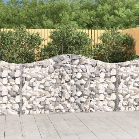 vidaXL Cesti Gabbioni ad Arco 11 pz 200x30x100/120 cm Ferro Zincato