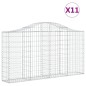 vidaXL Cesti Gabbioni ad Arco 11 pz 200x30x100/120 cm Ferro Zincato vidaXL Cesti Gabbioni ad Arco 11 pz 200x30x100/120 cm Ferro Zincato