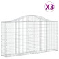 vidaXL Cesti Gabbioni ad Arco 3 pz 200x30x100/120 cm Ferro Zincato vidaXL Cesti Gabbioni ad Arco 3 pz 200x30x100/120 cm Ferro Zincato