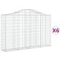 vidaXL Cesti Gabbioni ad Arco 6 pz 200x30x120/140 cm Ferro Zincato vidaXL Cesti Gabbioni ad Arco 6 pz 200x30x120/140 cm Ferro Zincato