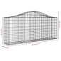 vidaXL Cesti Gabbioni ad Arco 30 pz 200x30x80/100 cm Ferro Zincato vidaXL Cesti Gabbioni ad Arco 30 pz 200x30x80/100 cm Ferro Zincato