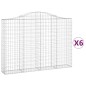 vidaXL Cesti Gabbioni ad Arco 6 pz 200x30x140/160 cm Ferro Zincato vidaXL Cesti Gabbioni ad Arco 6 pz 200x30x140/160 cm Ferro Zincato