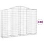 vidaXL Cesti Gabbioni ad Arco 20 pz 200x30x140/160 cm Ferro Zincato vidaXL Cesti Gabbioni ad Arco 20 pz 200x30x140/160 cm Ferro Zincato