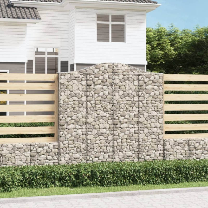 vidaXL Cesti Gabbioni ad Arco 3 pz 200x30x200/220 cm Ferro Zincato vidaXL Cesti Gabbioni ad Arco 3 pz 200x30x200/220 cm Ferro Zincato
