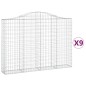 vidaXL Cesti Gabbioni ad Arco 9 pz 200x30x140/160 cm Ferro Zincato vidaXL Cesti Gabbioni ad Arco 9 pz 200x30x140/160 cm Ferro Zincato