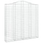 vidaXL Cesti Gabbioni ad Arco 4 pz 200x30x200/220 cm Ferro Zincato