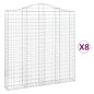 vidaXL Cesti Gabbioni ad Arco 8 pz 200x30x200/220 cm Ferro Zincato vidaXL Cesti Gabbioni ad Arco 8 pz 200x30x200/220 cm Ferro Zincato