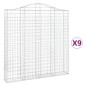 vidaXL Cesti Gabbioni ad Arco 9 pz 200x30x200/220 cm Ferro Zincato vidaXL Cesti Gabbioni ad Arco 9 pz 200x30x200/220 cm Ferro Zincato
