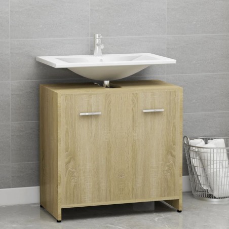Armadio da Bagno Rovere Sonoma 60x33x61 cm in Truciolato
