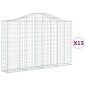 vidaXL Cesti Gabbioni ad Arco 15 pz 200x30x120/140 cm Ferro Zincato vidaXL Cesti Gabbioni ad Arco 15 pz 200x30x120/140 cm Ferro Zincato