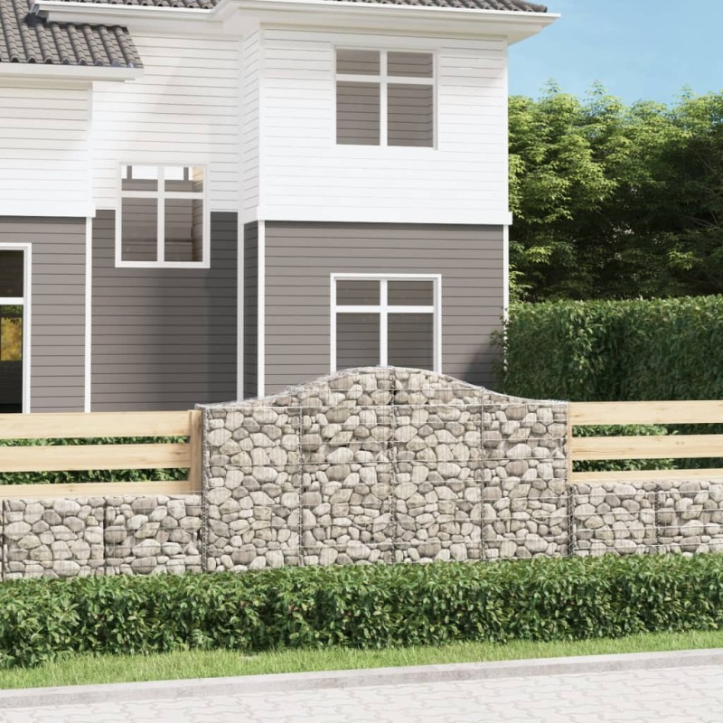vidaXL Cesti Gabbioni ad Arco 5 pz 200x30x120/140 cm Ferro Zincato vidaXL Cesti Gabbioni ad Arco 5 pz 200x30x120/140 cm Ferro Zincato