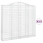 vidaXL Cesti Gabbioni ad Arco 15 pz 200x30x180/200 cm Ferro Zincato vidaXL Cesti Gabbioni ad Arco 15 pz 200x30x180/200 cm Ferro Zincato
