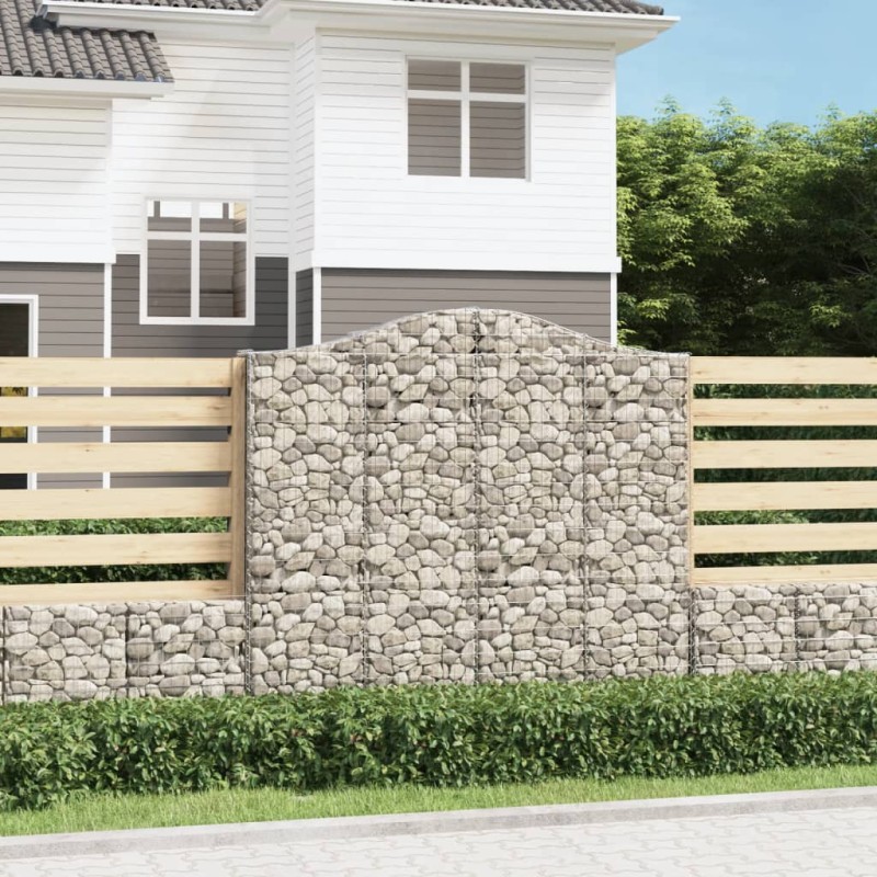vidaXL Cesti Gabbioni ad Arco 9 pz 200x30x180/200 cm Ferro Zincato vidaXL Cesti Gabbioni ad Arco 9 pz 200x30x180/200 cm Ferro Zincato