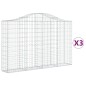 vidaXL Cesti Gabbioni ad Arco 3 pz 200x30x120/140 cm Ferro Zincato vidaXL Cesti Gabbioni ad Arco 3 pz 200x30x120/140 cm Ferro Zincato