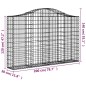 vidaXL Cesti Gabbioni ad Arco 3 pz 200x30x120/140 cm Ferro Zincato vidaXL Cesti Gabbioni ad Arco 3 pz 200x30x120/140 cm Ferro Zincato