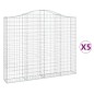 vidaXL Cesti Gabbioni ad Arco 5 pz 200x30x160/180 cm Ferro Zincato vidaXL Cesti Gabbioni ad Arco 5 pz 200x30x160/180 cm Ferro Zincato