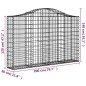 vidaXL Cesti Gabbioni ad Arco 14 pz 200x30x120/140 cm Ferro Zincato vidaXL Cesti Gabbioni ad Arco 14 pz 200x30x120/140 cm Ferro Zincato