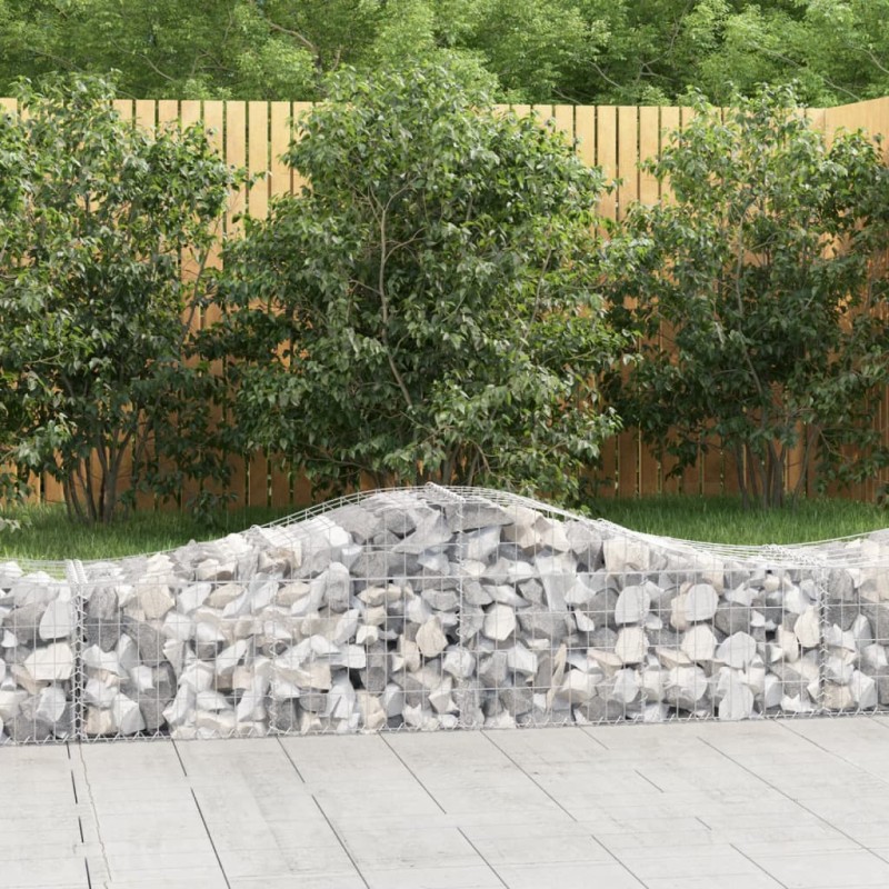 vidaXL Cesti Gabbioni ad Arco 4 pz 200x50x40/60 cm Ferro Zincato vidaXL Cesti Gabbioni ad Arco 4 pz 200x50x40/60 cm Ferro Zincato