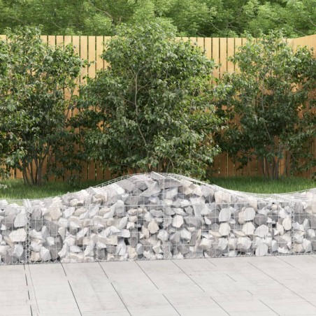 vidaXL Cesti Gabbioni ad Arco 11 pz 200x50x40/60 cm Ferro Zincato
