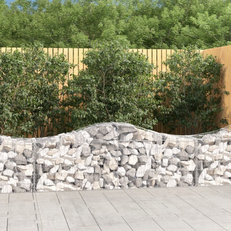 vidaXL Cesti Gabbioni ad Arco 11 pz 200x50x60/80 cm Ferro Zincato vidaXL Cesti Gabbioni ad Arco 11 pz 200x50x60/80 cm Ferro Zincato