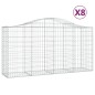 vidaXL Cesti Gabbioni ad Arco 8 pz 200x50x100/120 cm Ferro Zincato vidaXL Cesti Gabbioni ad Arco 8 pz 200x50x100/120 cm Ferro Zincato