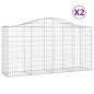 vidaXL Cesti Gabbioni ad Arco 2 pz 200x50x100/120 cm Ferro Zincato vidaXL Cesti Gabbioni ad Arco 2 pz 200x50x100/120 cm Ferro Zincato