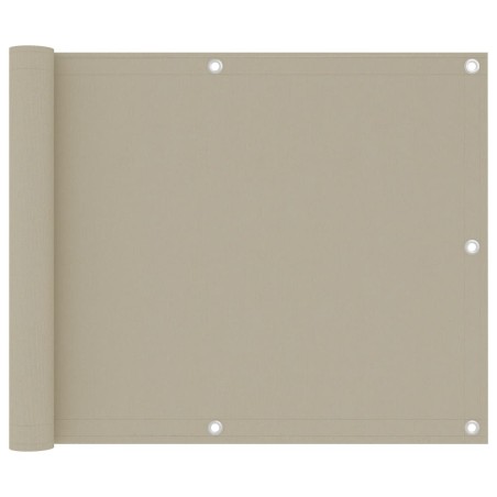vidaXL Paravento da Balcone Beige 75x300 cm in Tessuto Oxford